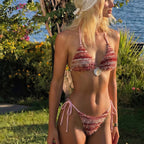 Damen Triangel-Bikini mit kunstvollem Strickdesign R&B