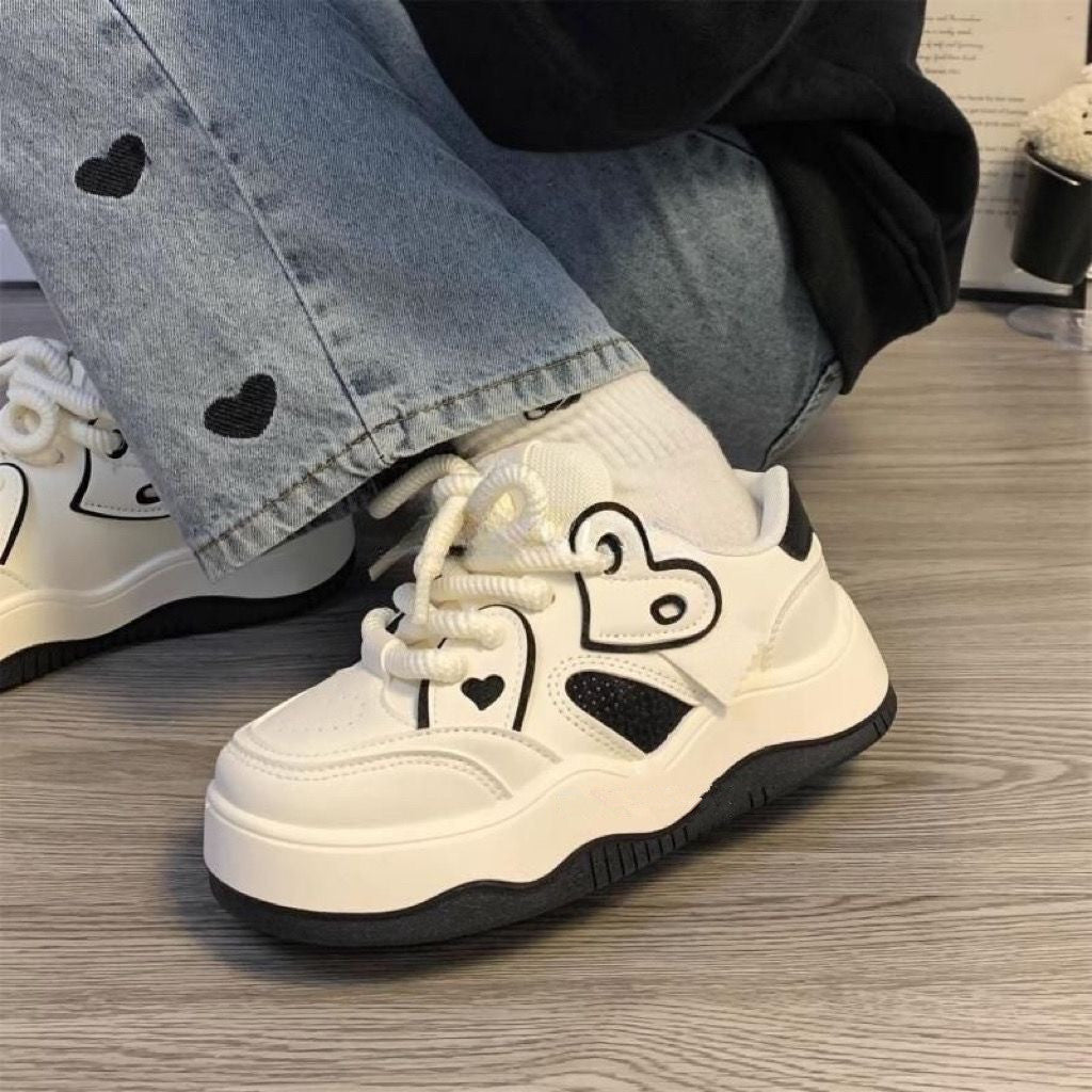 Damen modische Plüsch Sneakers mit dicker Sohle R&B