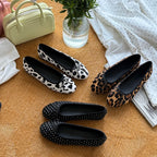 Damen Ballerinas im modernen Tierfell-Look mit elegantem Riemchen R&B