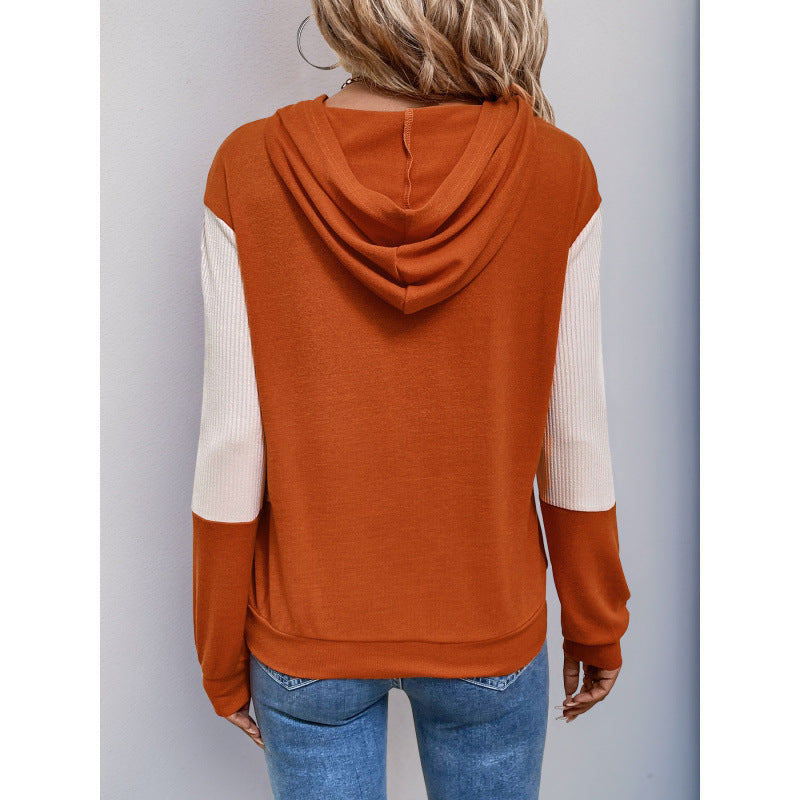 Damen Kapuzenpullover mit modernem Farbmix und strukturiertem Stoff R&B