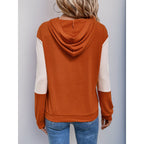 Damen Kapuzenpullover mit modernem Farbmix und strukturiertem Stoff R&B