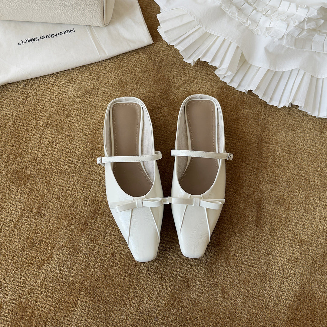 Damen elegante Slingback Ballerinas mit modischer Schleifenapplikation R&B