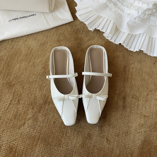 Damen elegante Slingback Ballerinas mit modischer Schleifenapplikation R&B