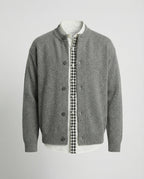 Retro Strickjacke im Lagenlook mit Karomuster für Damen und Herren