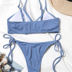Damen Triangel-Bikini mit raffiniertem Schnitt und verstellbaren Trägern R&B