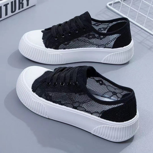 Damen Sneakers mit eleganter Spitzenoptik und komfortabler Polsterung R&B