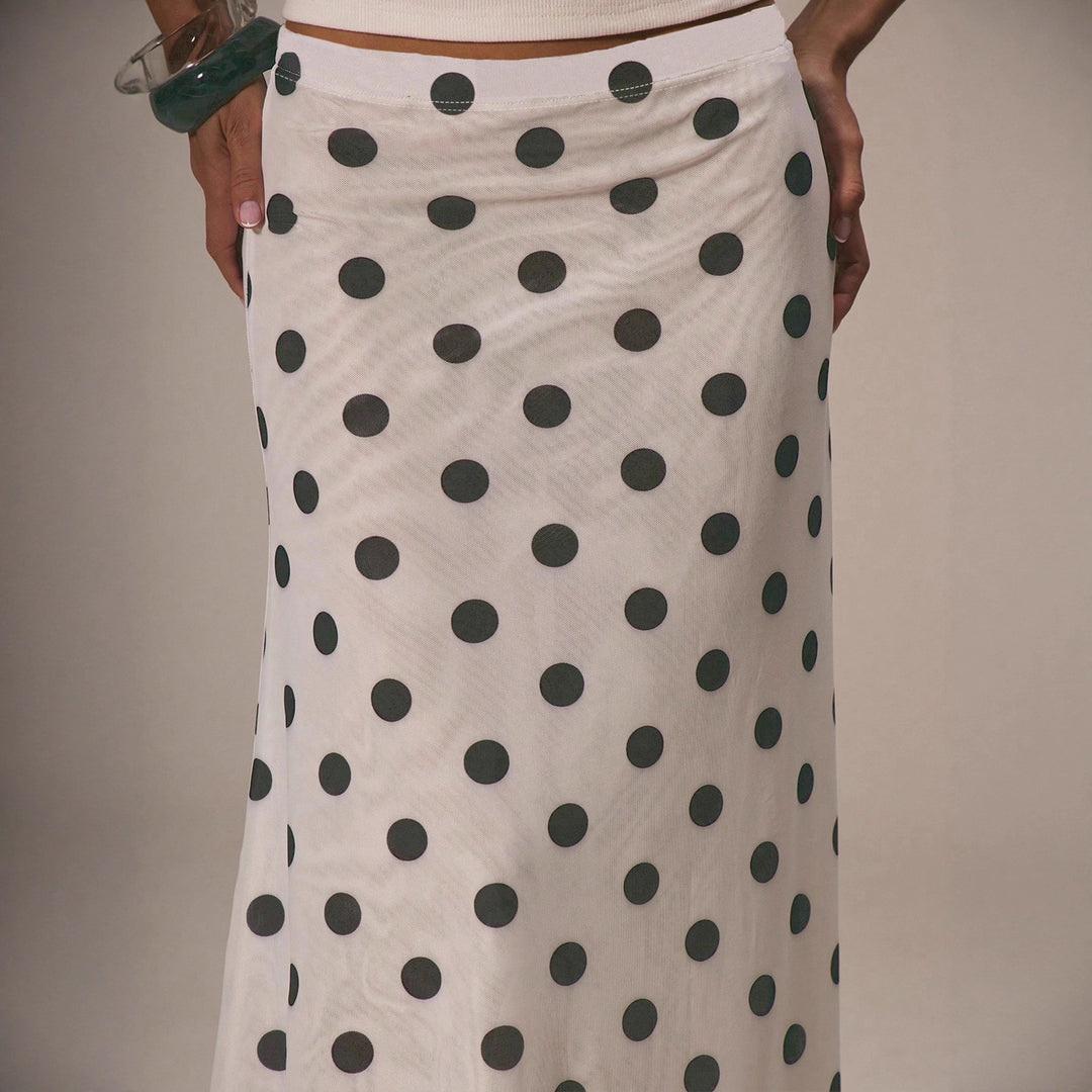 Damen Eleganter Maxirock mit Punkten R&B