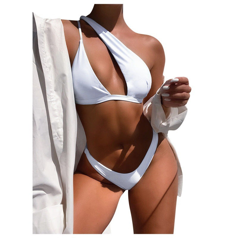 Damen Cut-Out Bikini mit asymmetrischem Oberteil und verstellbaren Trägern R&B