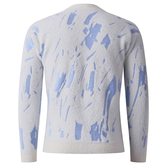 Damen modischer Stehkragenpullover mit einzigartigem Strukturdesign und grafischen Akzenten R&B