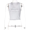 Damen Crop-Top mit funkelndem Schriftzug R&B