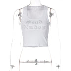 Damen Crop-Top mit funkelndem Schriftzug R&B