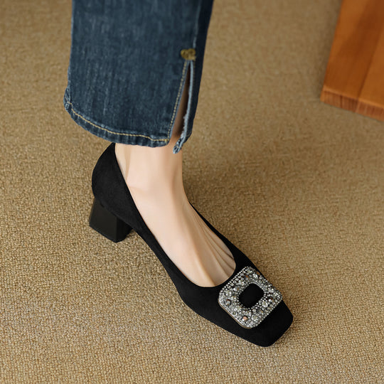 Damen elegante Pumps mit funkelndem Kristall-Akzent R&B