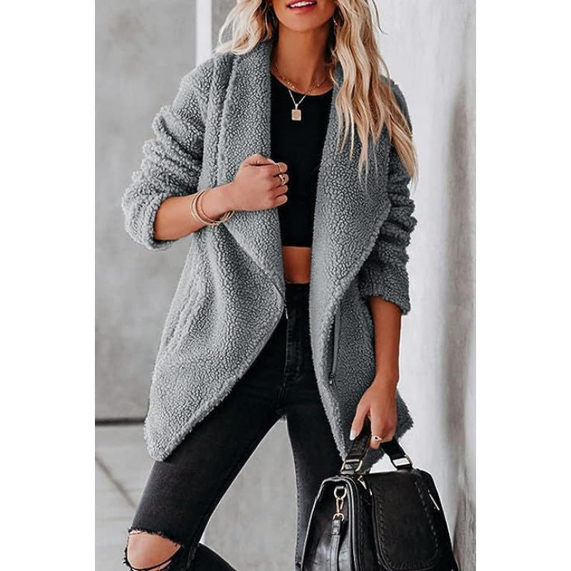 Damen kuschelige Teddyjacke R&B