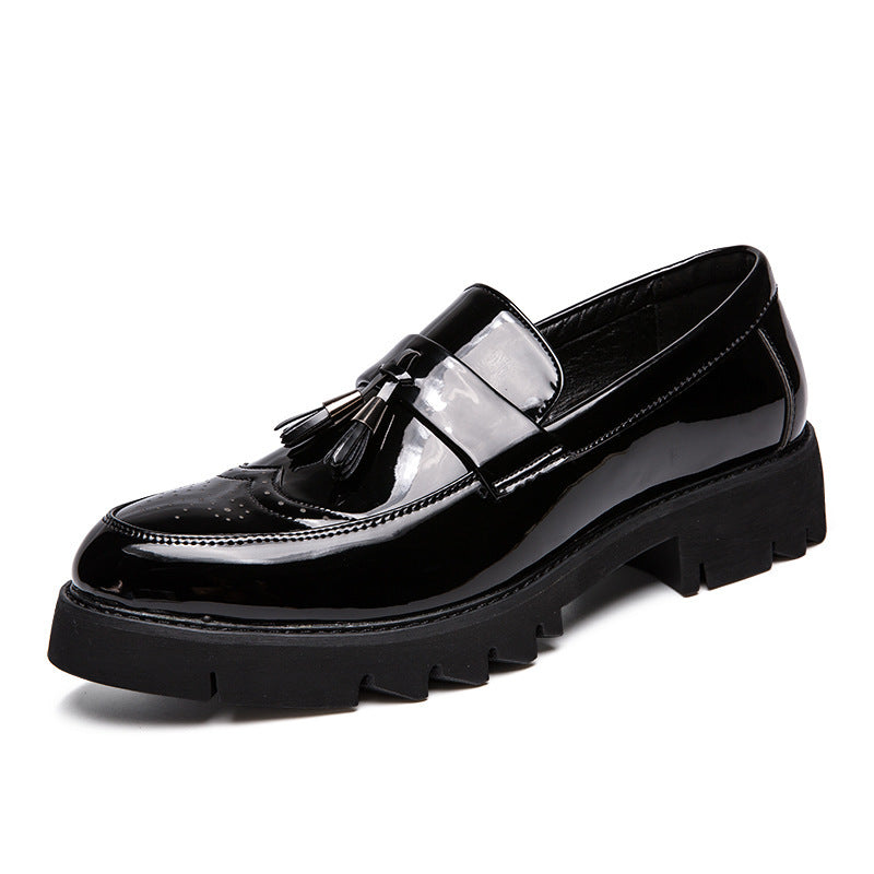 Damen Elegante und modische Mokassins mit Quasten und glänzendem Obermaterial R&B