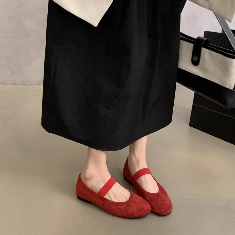 Damen elegante Ballerinas mit modischem Riemchen R&B