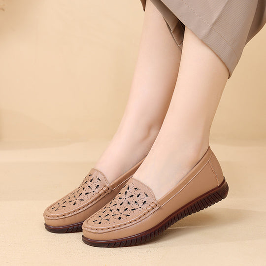 Damen Mokassins mit modischem Lochdesign und bequemer Sohle R&B