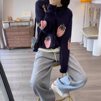 Damen Verspielt gemusterter Cardigan mit Knopfdetail R&B