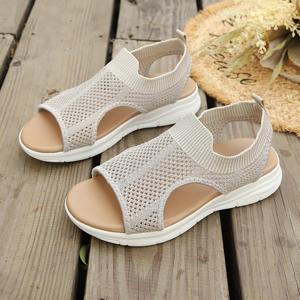 Damen Freizeitsandalen mit atmungsaktivem Obermaterial und rutschfester Sohle R&B