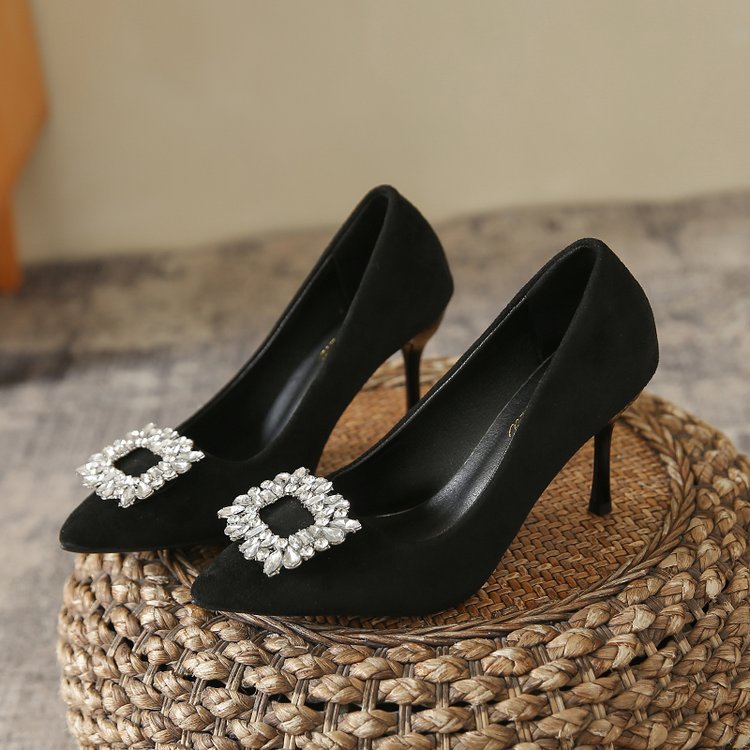 Damen elegante Spitzenpumps mit funkelndem Strassakzent R&B