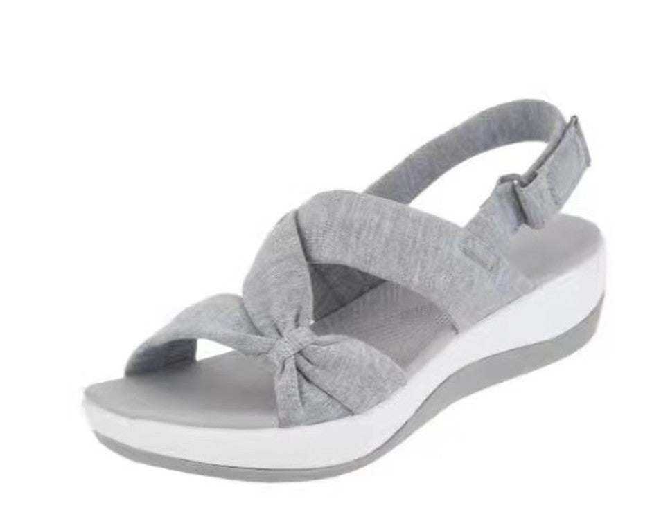 Damen Wedge-Sandalen mit modischem Knoten-Design und ergonomischer Sohle R&B
