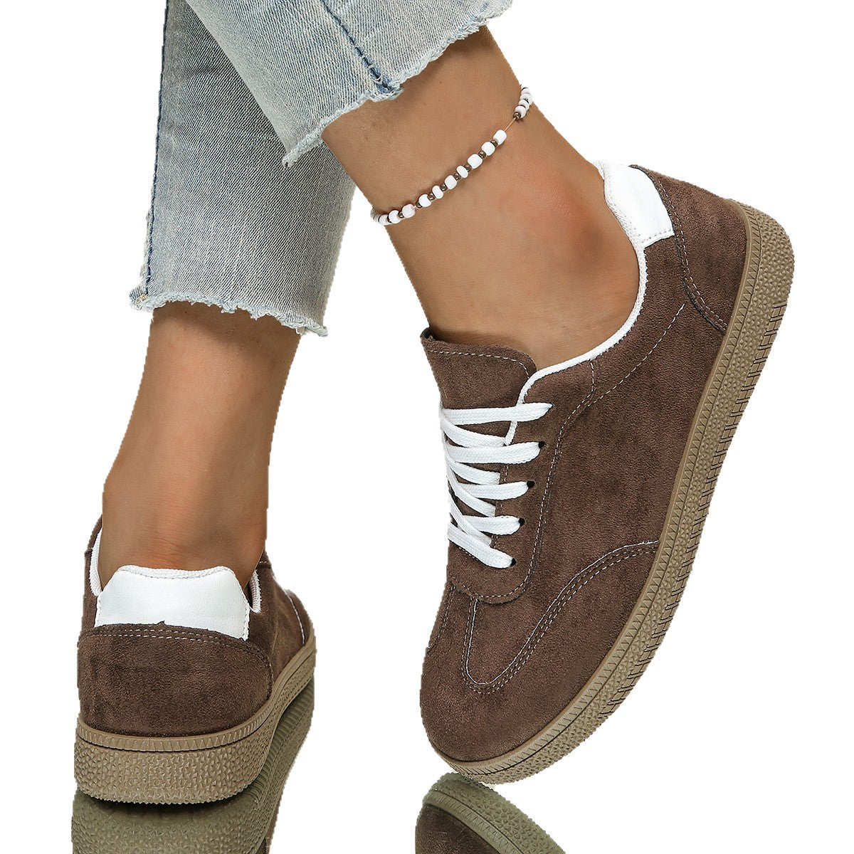 Damen Sneaker aus weichem Wildleder mit rutschfester Sohle R&B