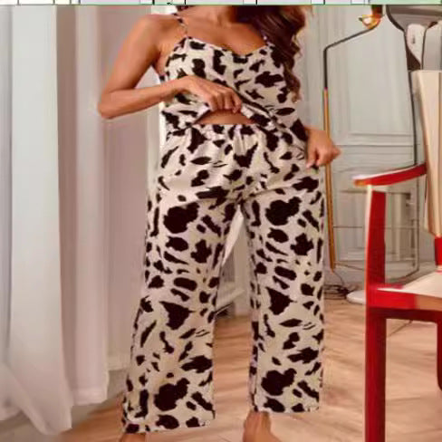 Damen Oberteil und weite Hose im modernen Tiermuster R&B