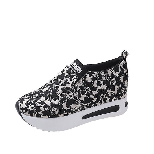 Damen Sportliche Slip-On Sneakers mit floralem Muster und rutschfester Sohle R&B