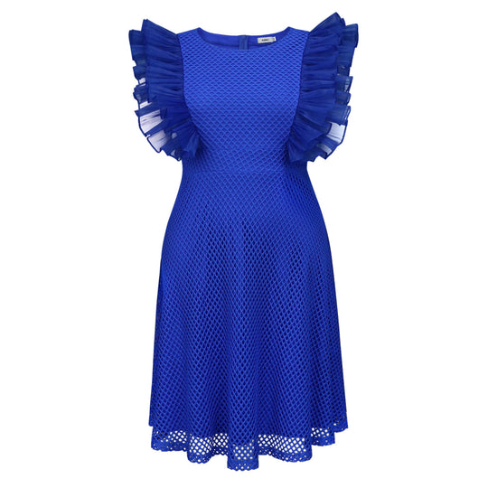 Damen Trendiges Kleid mit Rüschenschulter R&B
