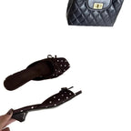 Damen Offene Mules mit dekorativen Punkten und schickem Schleifen-Detail R&B