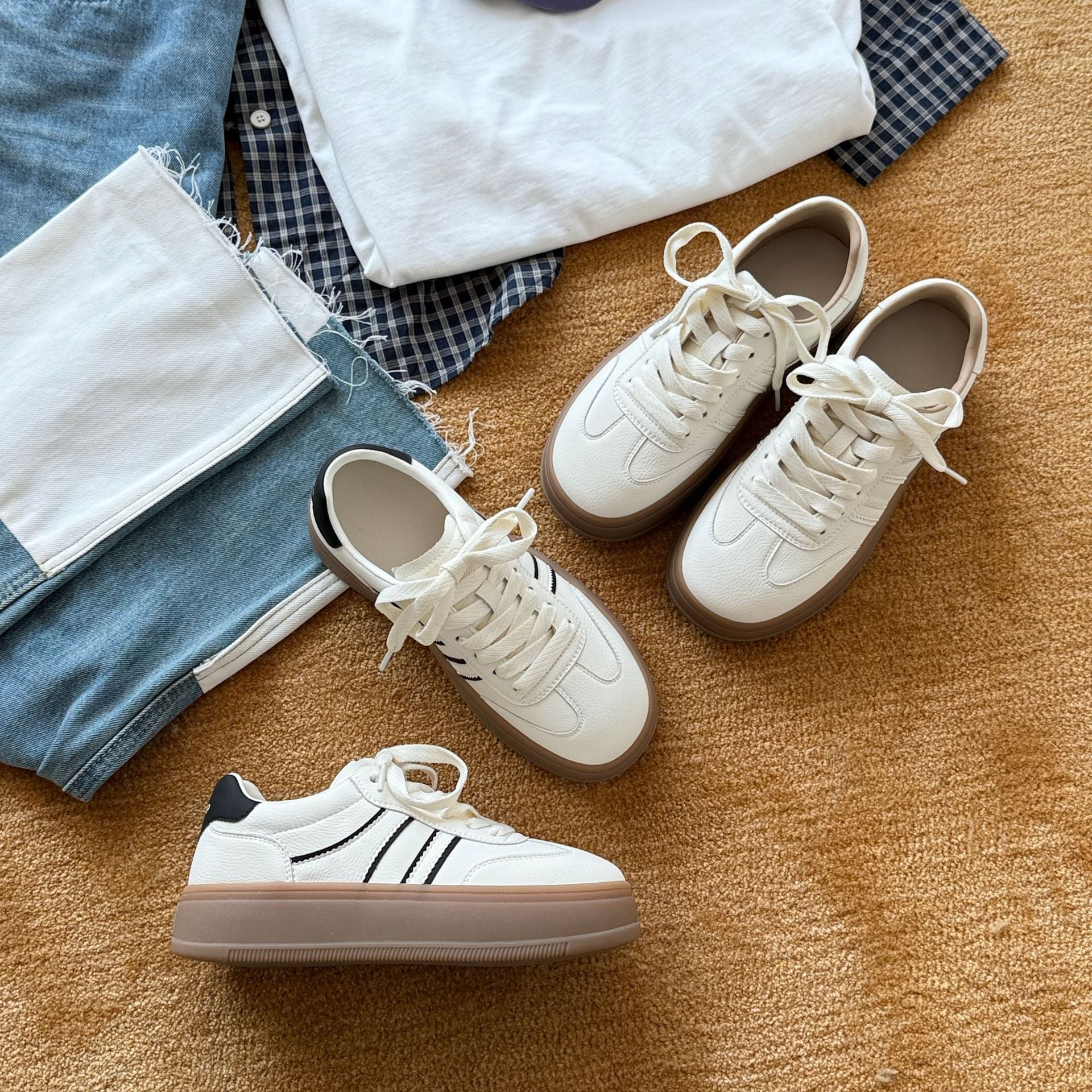 Damen Komfortable und trendige Sneaker mit vulkanisierter Gummisohle