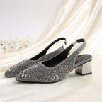 Damen Slingback-Pumps mit glamourösem Kristall-Detail R&B