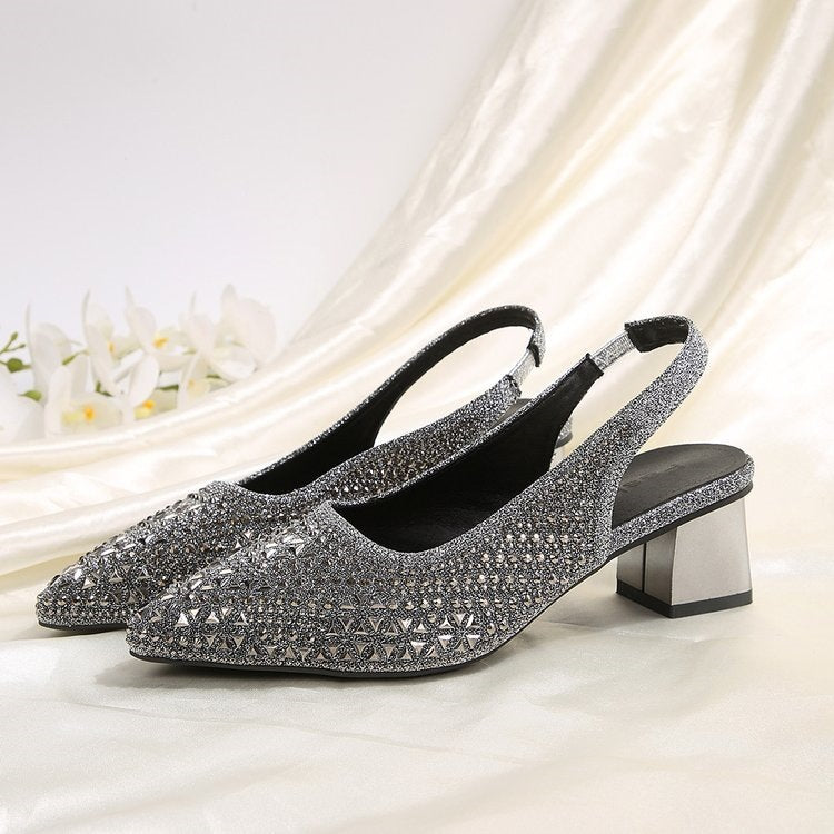 Damen Slingback-Pumps mit glamourösem Kristall-Detail R&B