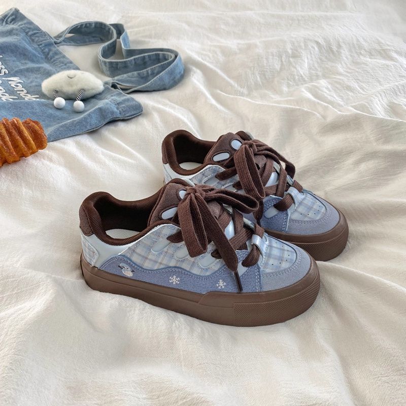 Damen Sportliche Sneaker im lässigen Karomuster mit modernem Design R&B