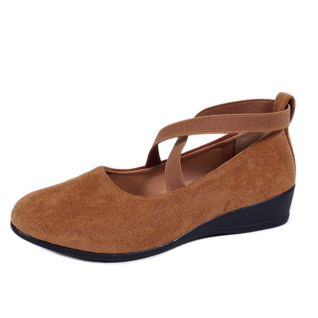 Damen komfortable Wedge-Pantoletten mit verstellbaren Riemen R&B