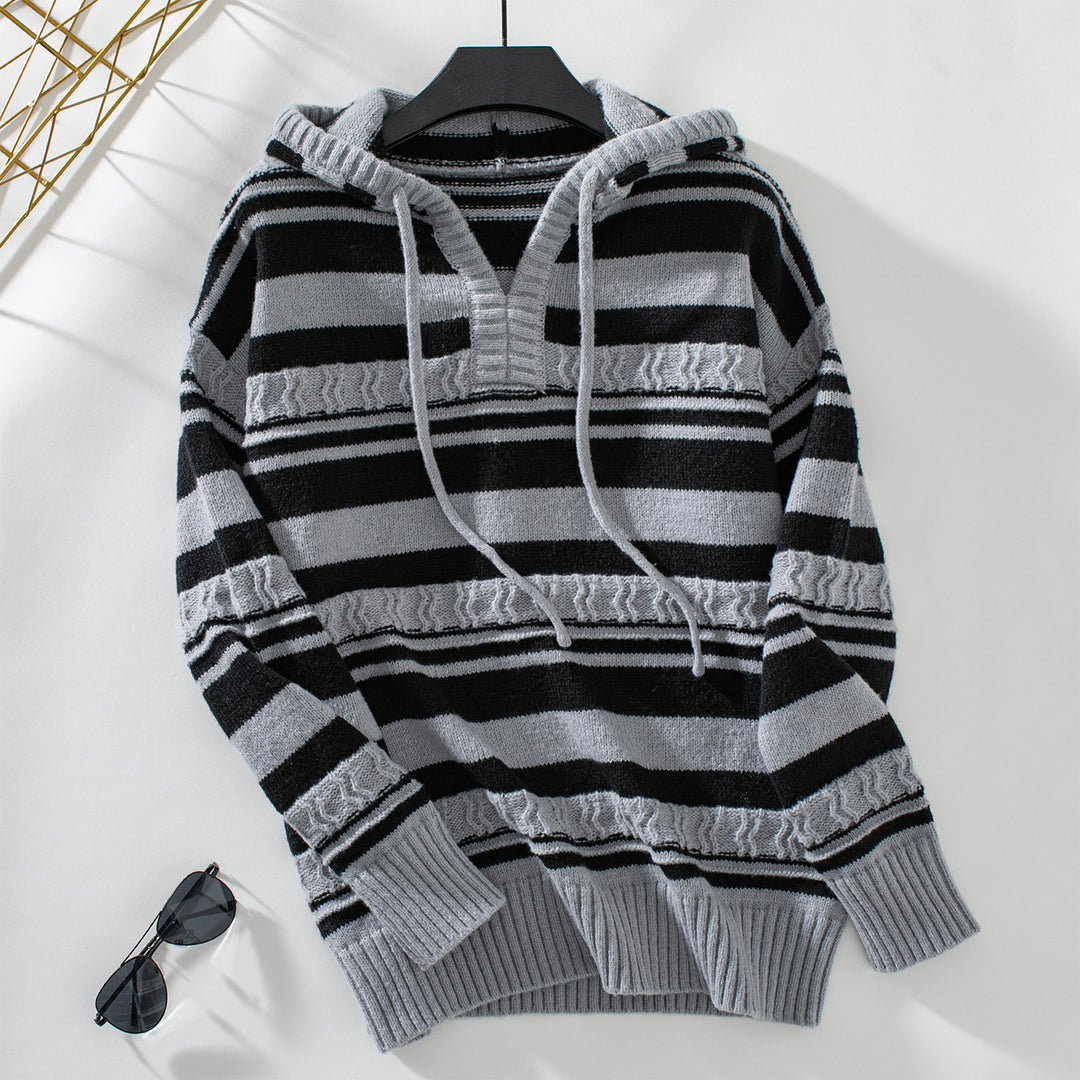 Damen Kapuzensweater mit modernen Streifenmustern R&B