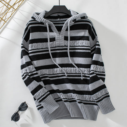 Damen Kapuzensweater mit modernen Streifenmustern R&B