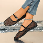 Damen Elegante und luftige Ballerinas mit Riemchen R&B