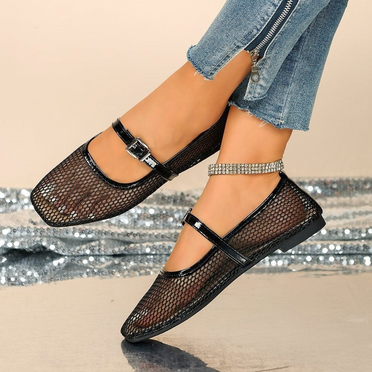 Damen Elegante und luftige Ballerinas mit Riemchen R&B