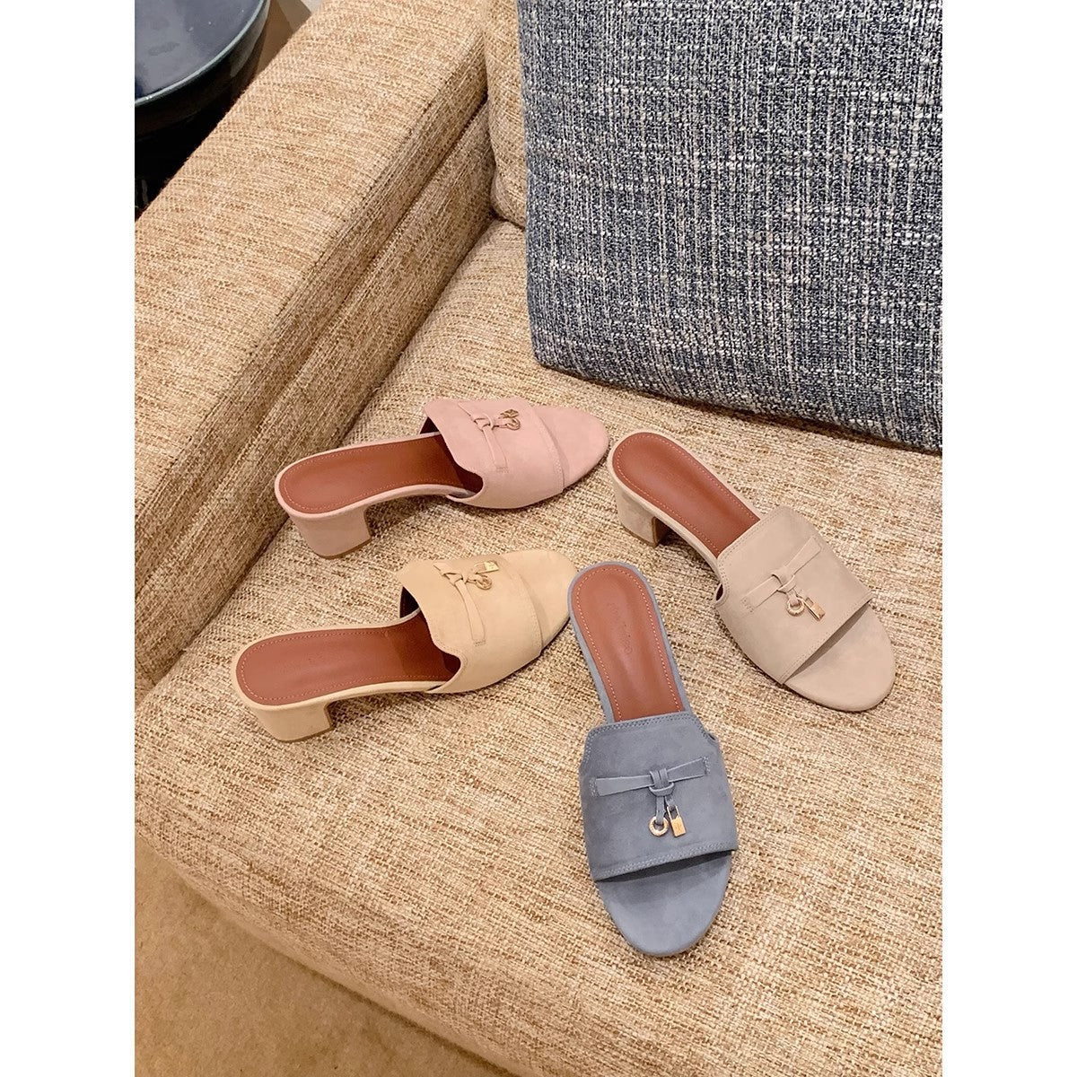 Damen elegante Slipper mit modischer Schleifenapplikation R&B
