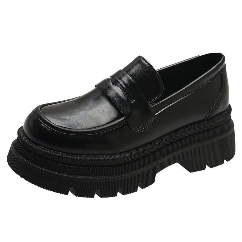 Damen nan modische Plateau-Loafer in Lederoptik mit profilierter Gummisohle und gepolstertem Fußbett R&B