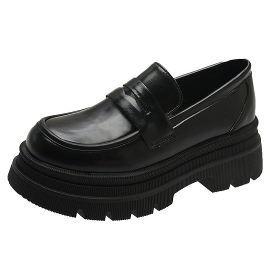 Damen nan modische Plateau-Loafer in Lederoptik mit profilierter Gummisohle und gepolstertem Fußbett R&B