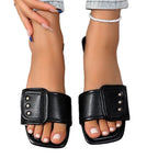 Damen Trendige Mules mit geflochtenem und dekorativem Riemen R&B
