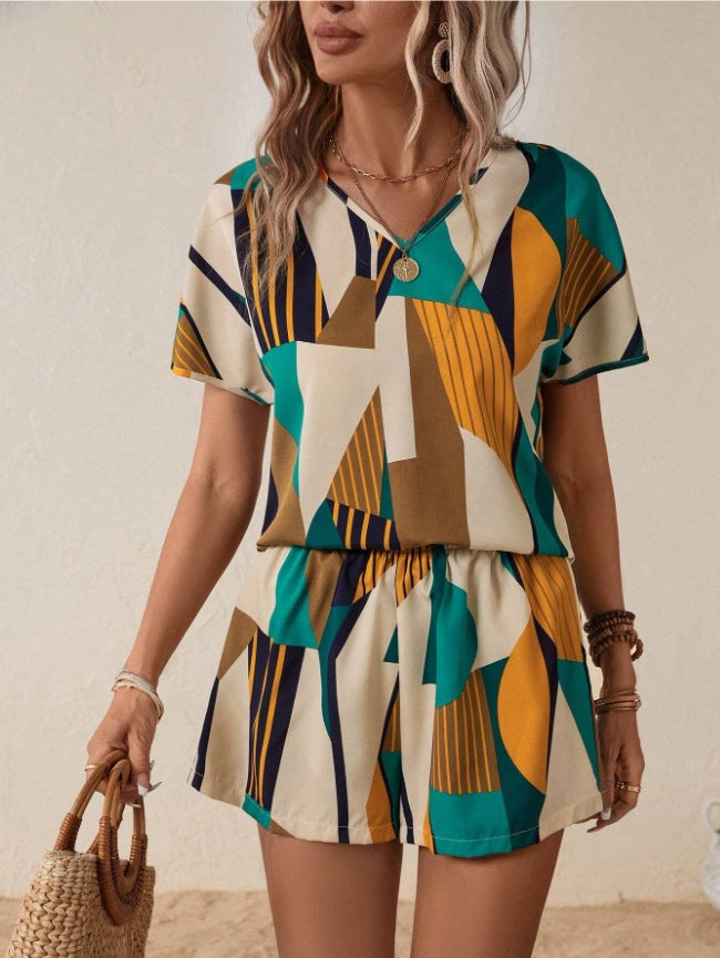 Damen Zweiteiliges Outfit mit floralem Druck und lässigem Schnitt R&B
