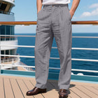 Herren elegante Streifen-Hose R&B