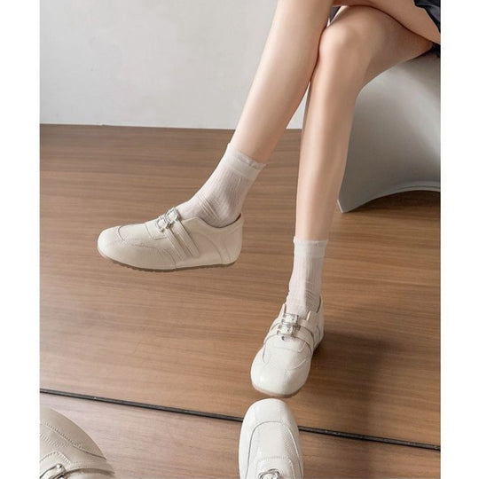 Damen modische Ballerinas mit floralem Design und glänzender Oberfläche R&B