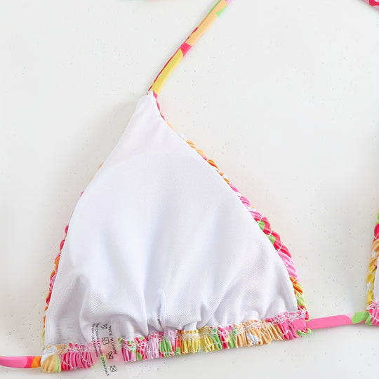 Damen Triangel-Bikini-Set mit floralem Design R&B