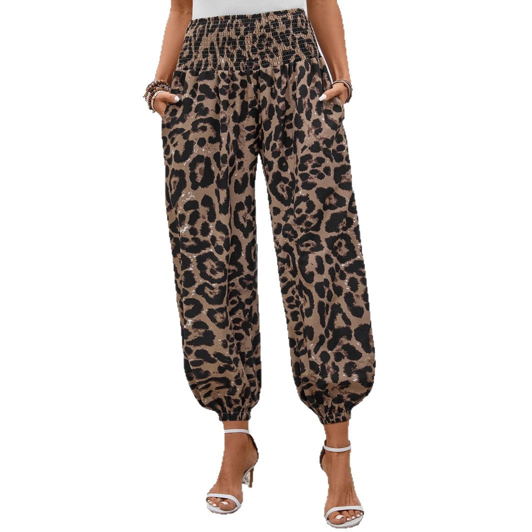 Damen weite Leopardenmuster-Hosen R&B
