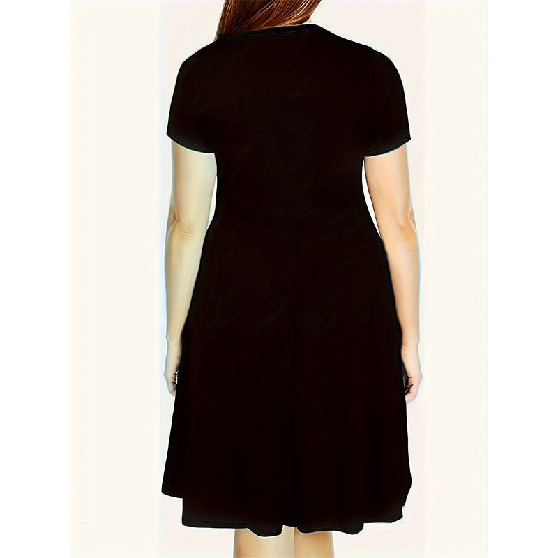 Damen Midi-Kleid mit Seitentaschen und schwingendem Rock R&B