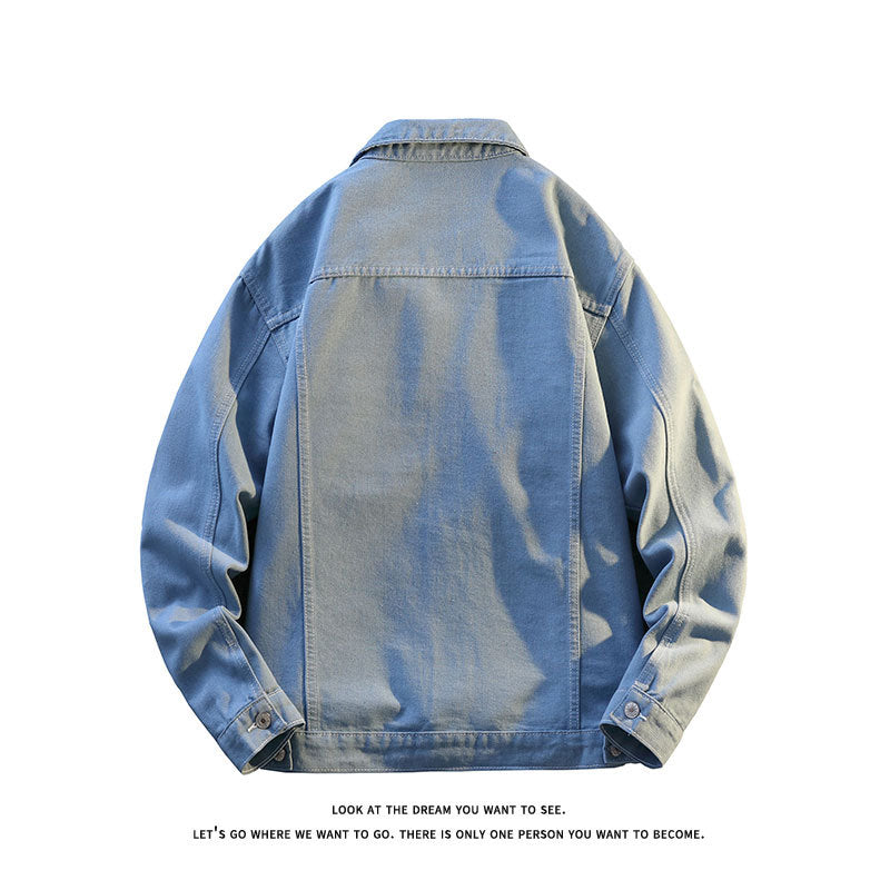 Herren lässige Jacke mit zwei Brusttaschen und sanfter Textur R&B