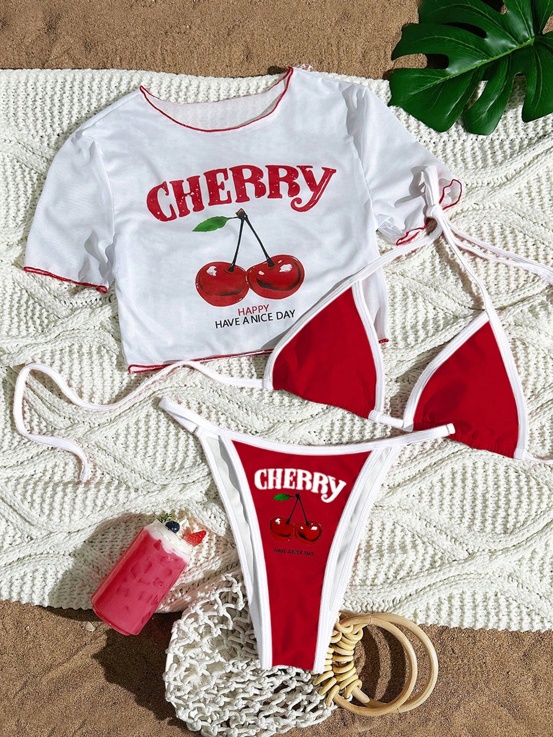Damen Bikini-Set mit kreativem grafischen Design R&B